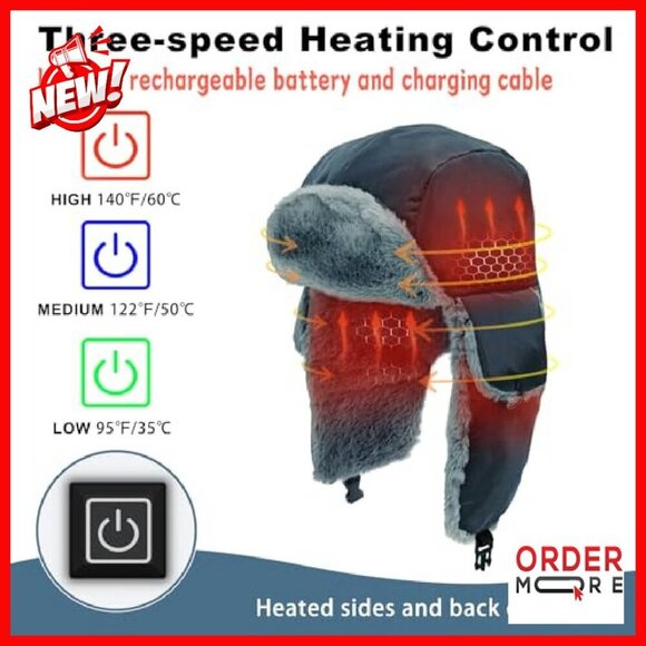 Heated Trapper Hat with Rechargeable Battery for Winter Outdoor Activities main image 5